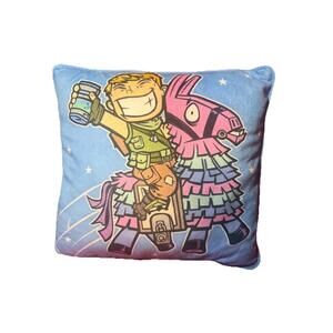 Fortnite Loot Llama Square Pillow Blue Pink Purple Yellow Cartoon Polyester